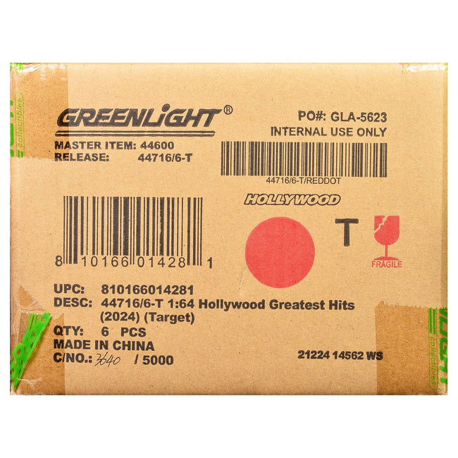 "Hollywood Greatest Hits" (2024) Set of 6 pieces 1/64 Diecast Model Cars by Greenlight
