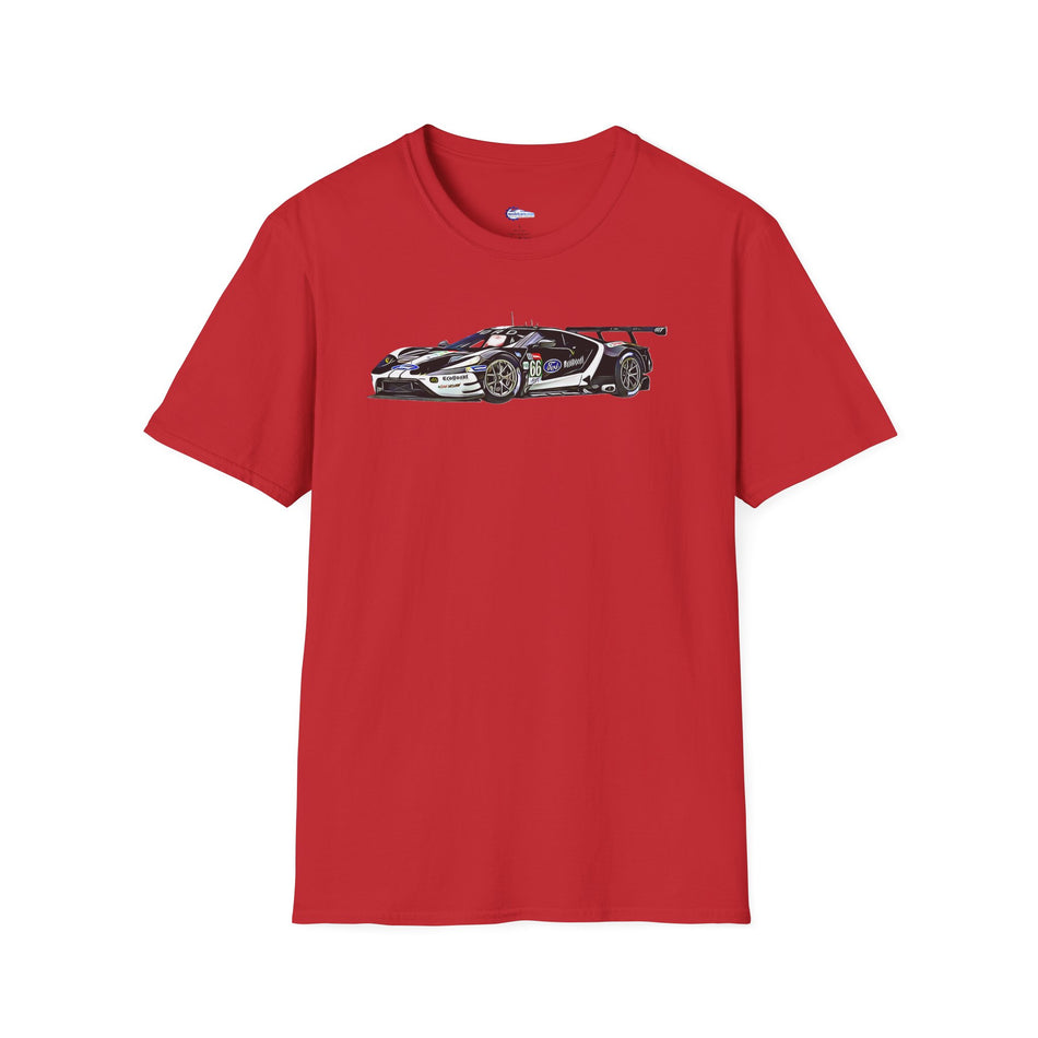 Cartoon Art 24 Hours of Le Mans Ford GT Unisex T-Shirt - Racing Enthusiast Apparel