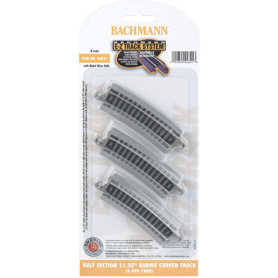 Bachmann Half Section 11.25" Radius Curved Track (N Scale)