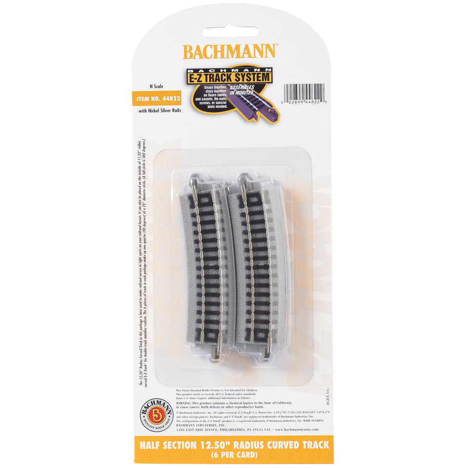 Bachmann Half Section 12.50" Radius Curved Track (N Scale)
