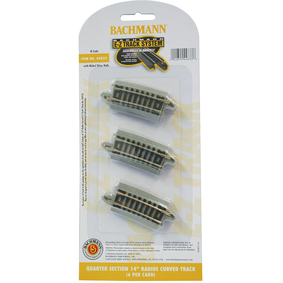 Bachmann Quarter Section 14" Radius Curved Track - N Scale