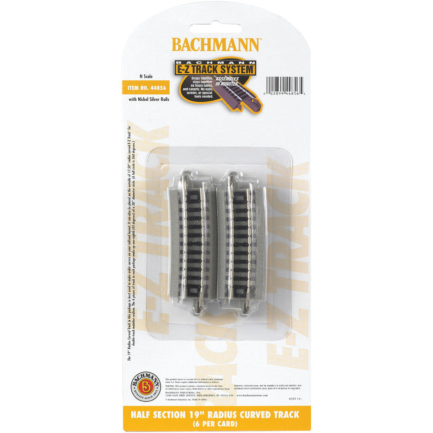 Bachmann Half Section 19" Radius Curved Track (N Scale)