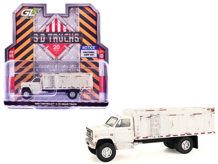 1980 Chevrolet C-70 Grain Truck White (Weathered) "S.D. Trucks" Series 20 1/64 Diecast Model by Greenlight