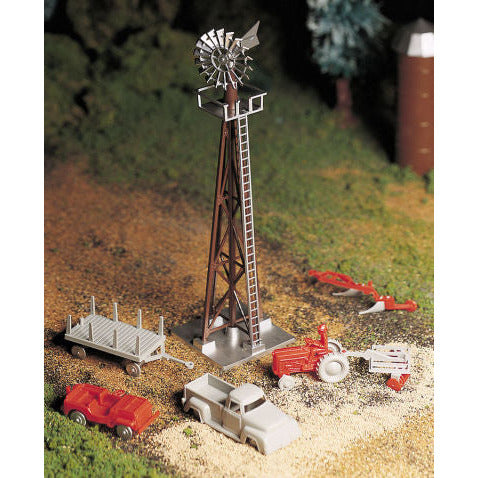 Bachmann Windmill with Farm Machinery