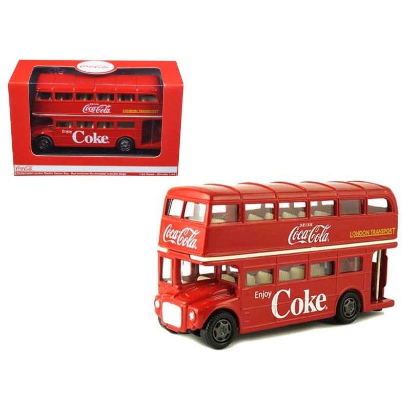 1960 Routemaster London Double Decker Bus Red "Coca-Cola" 1/64 Diecast Model by Motorcity Classics