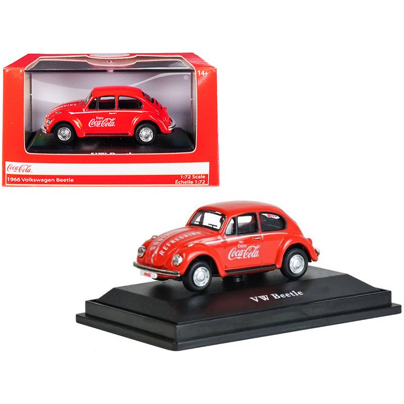 1966 Volkswagen Beetle "Coca-Cola" Red 1/72 Diecast Model Car by Motorcity Classics