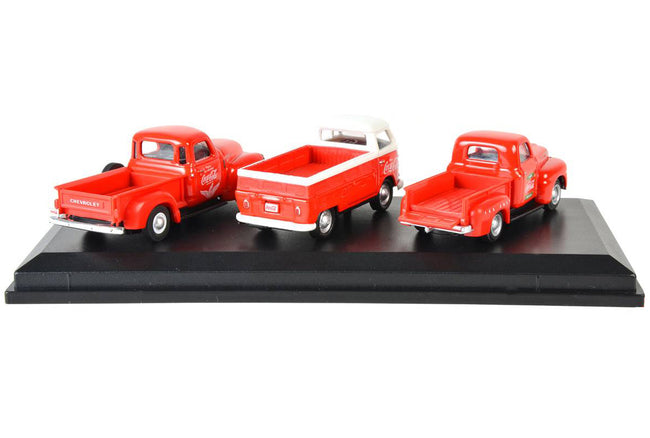 "Classic Pickups" Gift Set of 3 Pickup Trucks "Coca Cola" 1/72 Diecast Model Cars by Motorcity Classics - view 2
