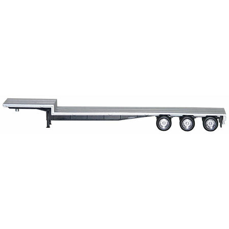 48ft 3-Axle Drop Deck Trailer with Chrome Wheels and Silver Top 1/87 (HO) Plastic Model by Promotex-Promotex-ModelCars.com