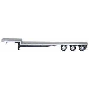 48ft 3-Axle Drop Deck Trailer with Chrome Wheels and Silver Top 1/87 (HO) Plastic Model by Promotex