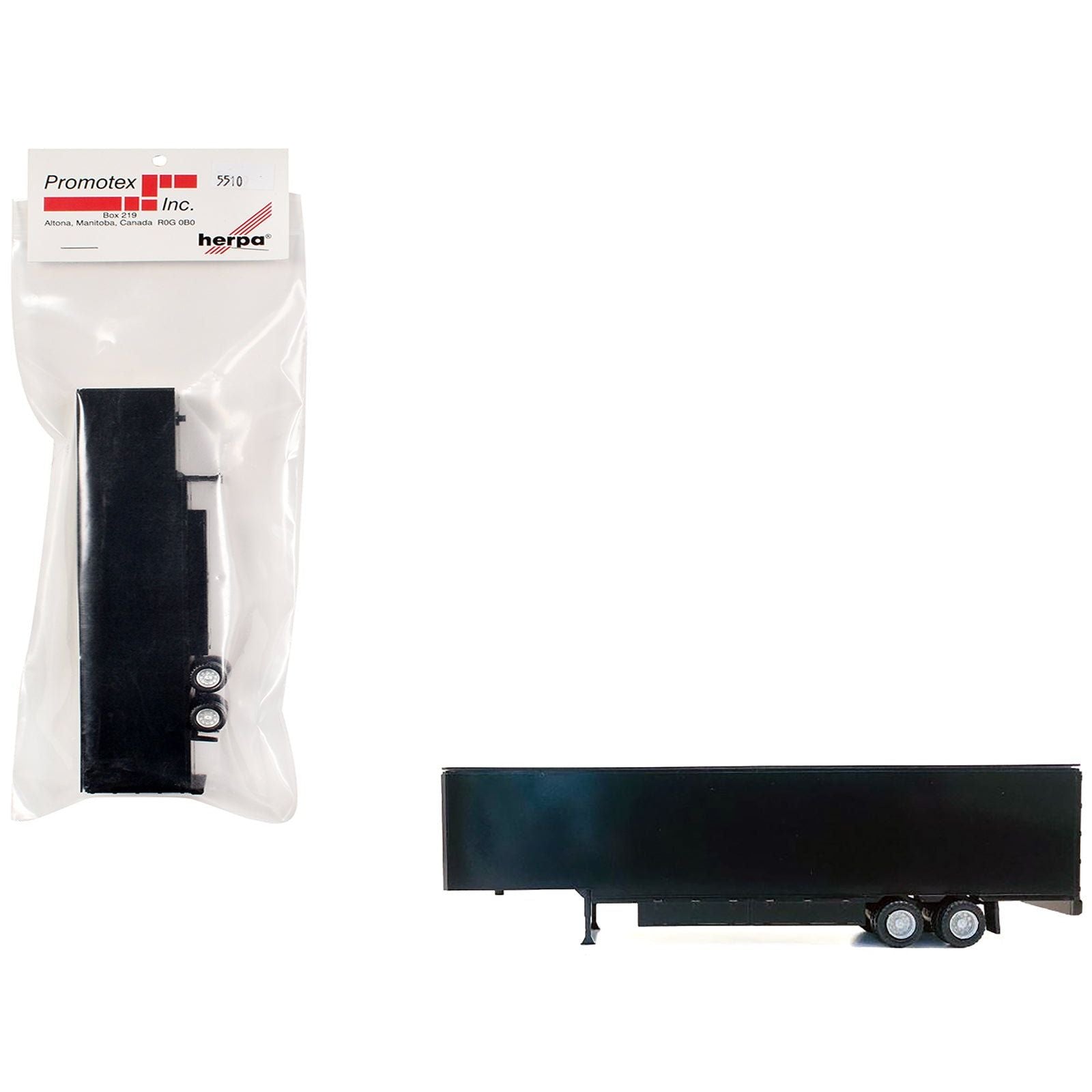 48ft Moving Van Trailer Black 1/87 (HO) Plastic Model by Promotex - Promotex - ModelCars.com