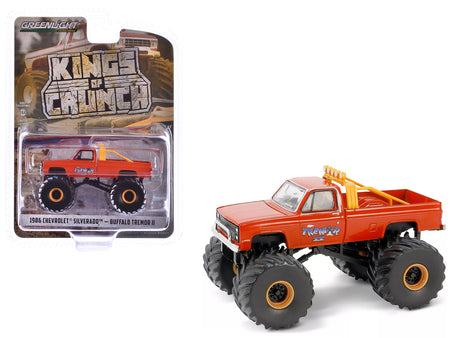 1986 Chevrolet Silverado Monster Truck Orange "Buffalo Tremor II" "Kings of Crunch" Series 15 1/64 Diecast Model Car by Greenlight