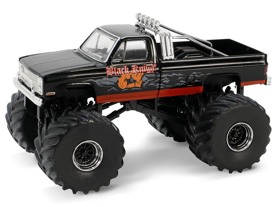 1987 Chevrolet Silverado Monster Truck Black "Black Knight" "Kings of Crunch" Series 15 1/64 Diecast Model Car by Greenlight Diecast Greenlight