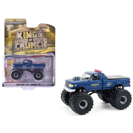 1990 Ford F-350 Monster Truck "Bigfoot #4" Blue "Kings of Crunch" Series 16 1/64 Diecast Model Car by Greenlight