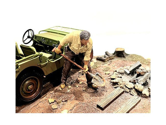 "4X4 Mechanic" Figure 4 for 1/18 Scale Models by American Diorama-American Diorama-ModelCars.com
