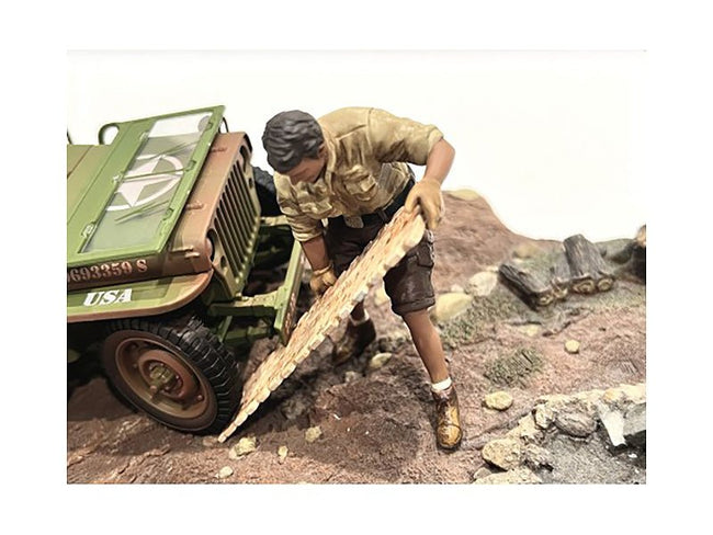 "4X4 Mechanic" Figure 8 with Board Accessory for 1/18 Scale Models by American Diorama-American Diorama-ModelCars.com