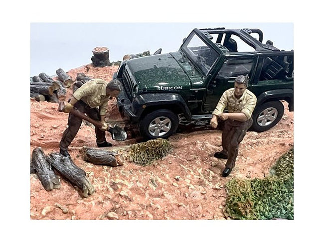 "4X4 Mechanics" 2 Piece Diecast Figure Set 2 for 1/43 Scale Models by American Diorama-American Diorama-ModelCars.com