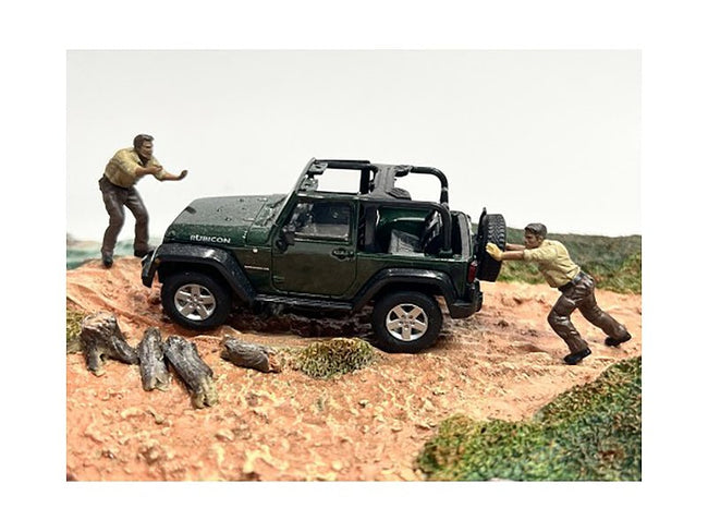 "4X4 Mechanics" 2 Piece Diecast Figure Set 3 for 1/43 Scale Models by American Diorama-American Diorama-ModelCars.com