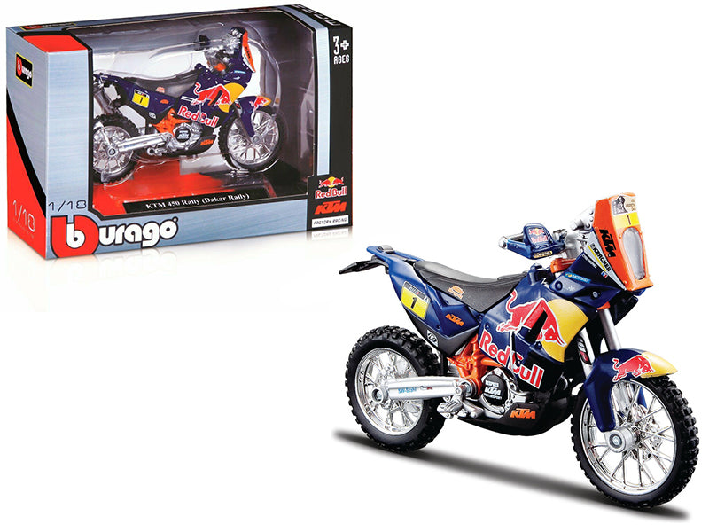 KTM 450 Rally Dakar #1 "Red Bull" 1/18 Diecast Motorcycle Model by Bburago