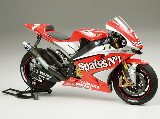 Red and silver Yamaha motorcycle model.