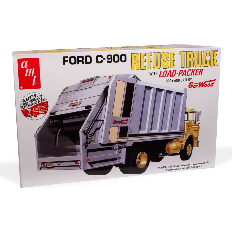 AMT Ford C-900 Gar Wood Load Packer Garbage Truck 1:25 Scale Model Kit