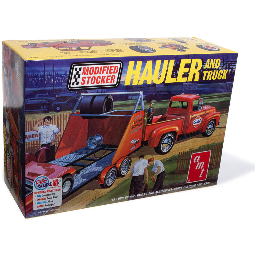 AMT 1953 Ford Pickup "Modified Stocker Hauler" Gulf 1:25 Scale Model Kit