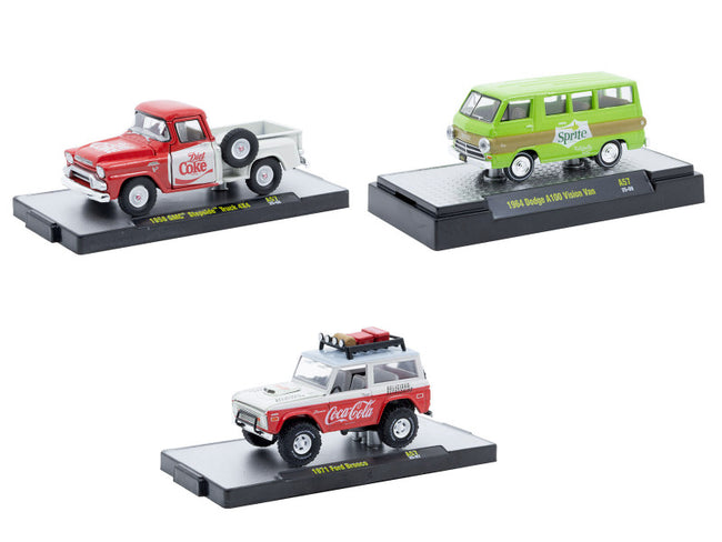 "Sodas" Set of 3 pieces Release 57 Limited Edition to 10000 pieces Worldwide 1/64 Diecast Model Cars by M2 Machines