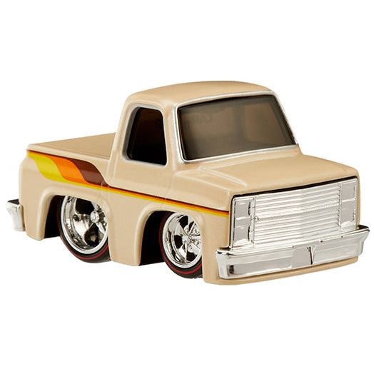 1987 Chevrolet C10 Pickup Truck Beige with Stripes "Customs" Series 3 Diecast Model Car by CarTuned