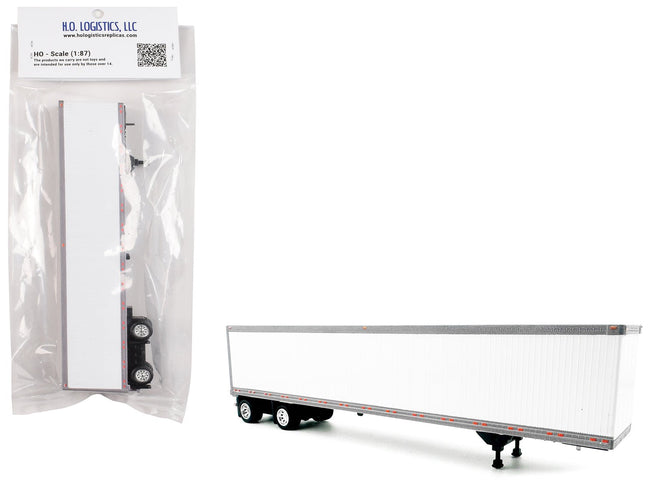 53' Spread Axle Dry Van Trailer White 1/87 (HO) Plastic Model Car by HO Logistics-HO Logistics Replicas-ModelCars.com