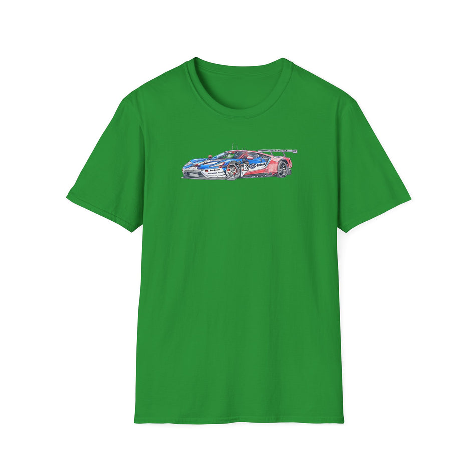 Sketch art T-Shirt - 24H of Le Mans (2019) Ford GT #68 Sebastien Bourdais - Joey Hand - Dirk Muller - Unisex