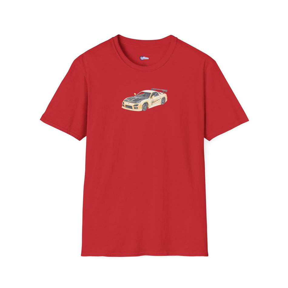 Car Enthusiast Tee, JDM Tuner Shirt, Sketch Art Mazda 1993 RX-7
