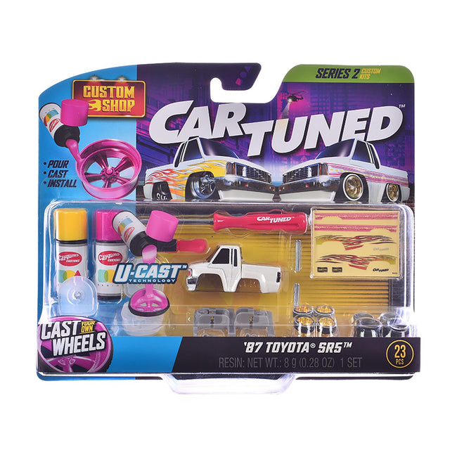 1987 Toyota SR5 Pickup Truck White and 1993 Toyota Supra Blue "Custom Shop" 2 Car Set Diecast Model Cars by CarTuned