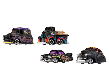Hot Wheels diecast cars with flame details