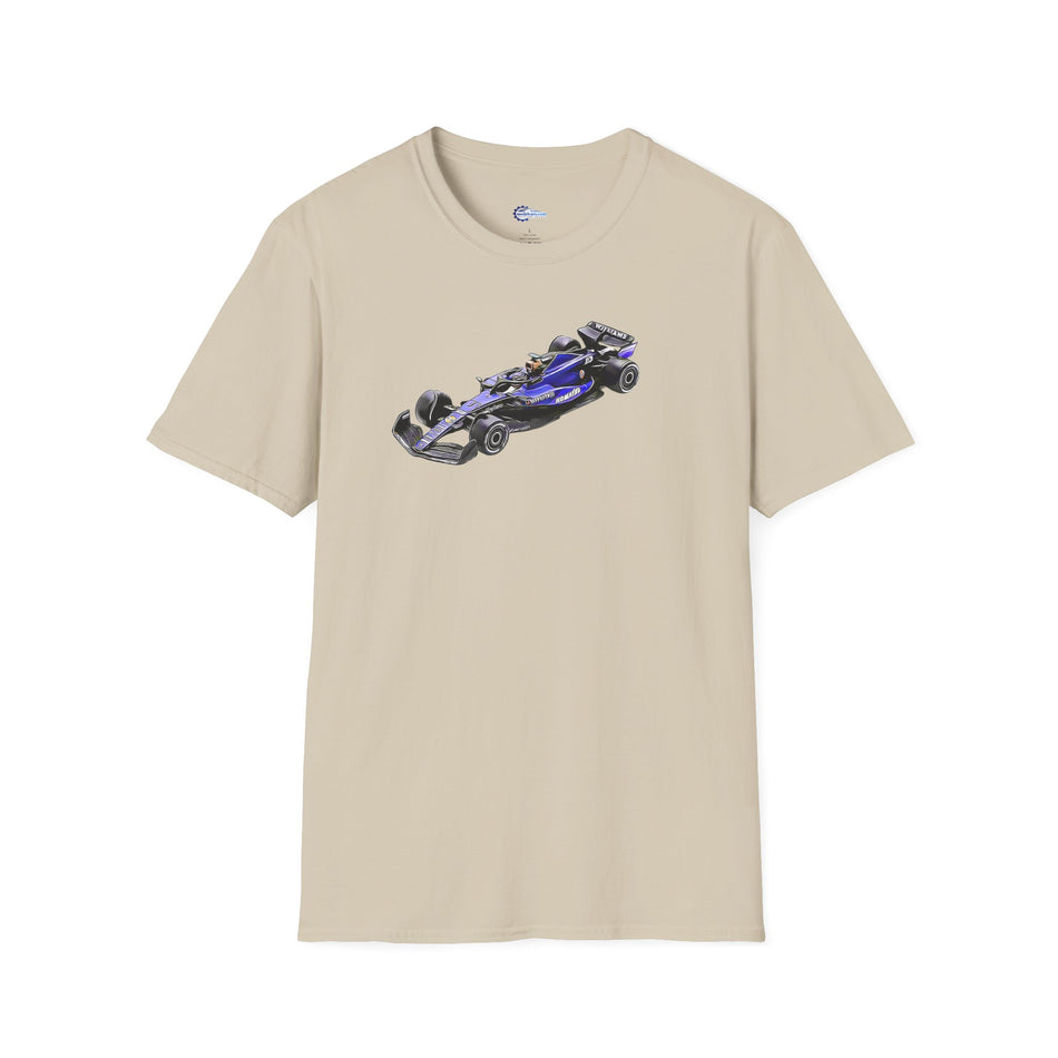 Cartoon Art Formula One Racing T-Shirt - Williams FW46 #2 Logan Sargeant 'Bahrain GP' Design