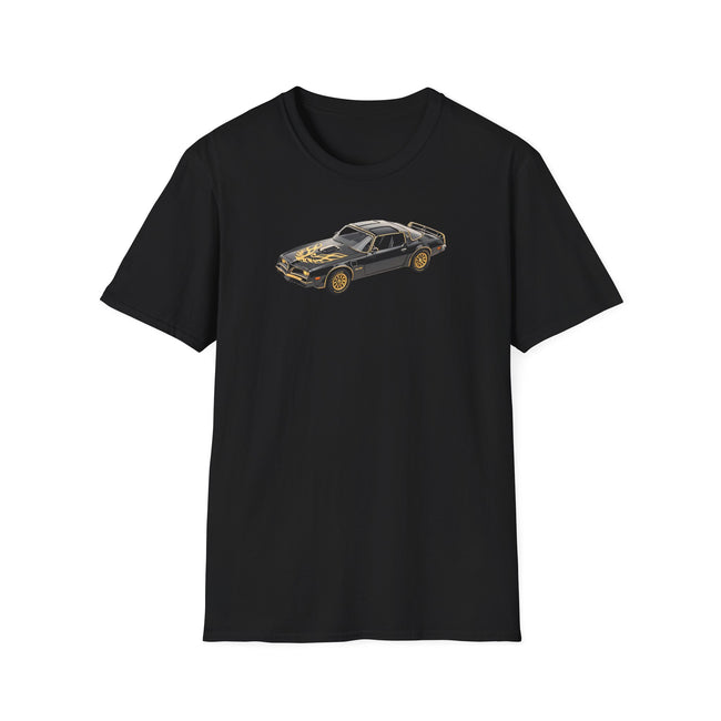 1977 Pontiac Firebird T/A Trans Am Starlite Black with Golden Eagle Hood - Inspired T-Shirt - American Muscle