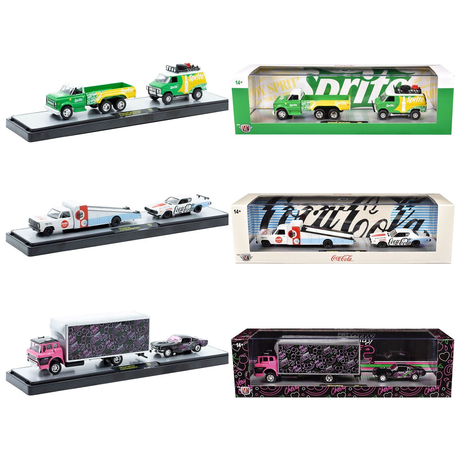 Auto Haulers "Soda" Set of 3 pieces Release 38 Limited Edition to 8000 pieces Worldwide 1/64 Diecast Models by M2 Machines