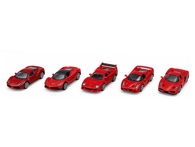 Ferrari Set of 5 Pieces "Race + Play" Series 1/64 Diecast Model Cars by Bburago