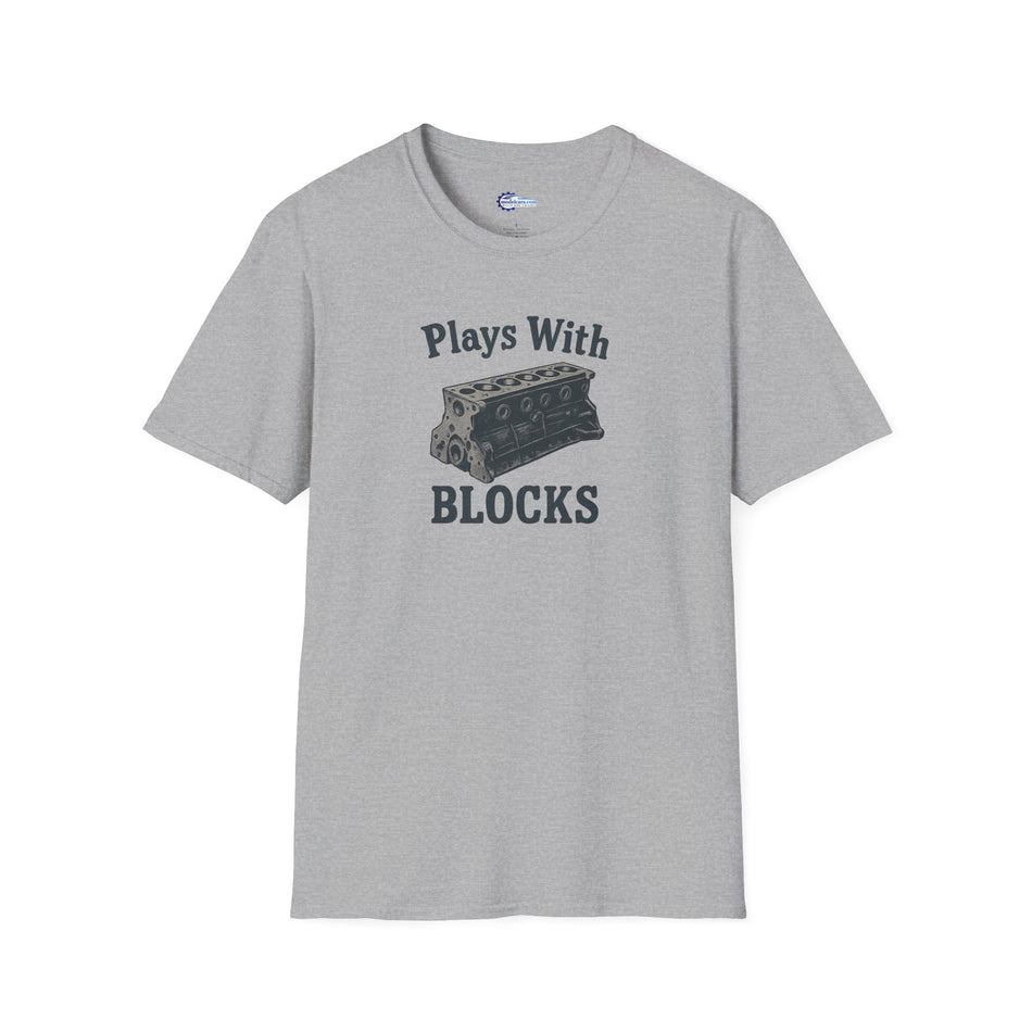 Plays With Blocks Vintage T-Shirt - Text Design + Graphic