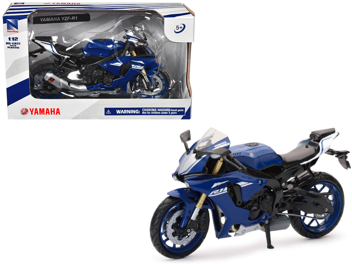 Yamaha YZF-R1 Motorcycle Blue 1/12 Diecast Model by New Ray