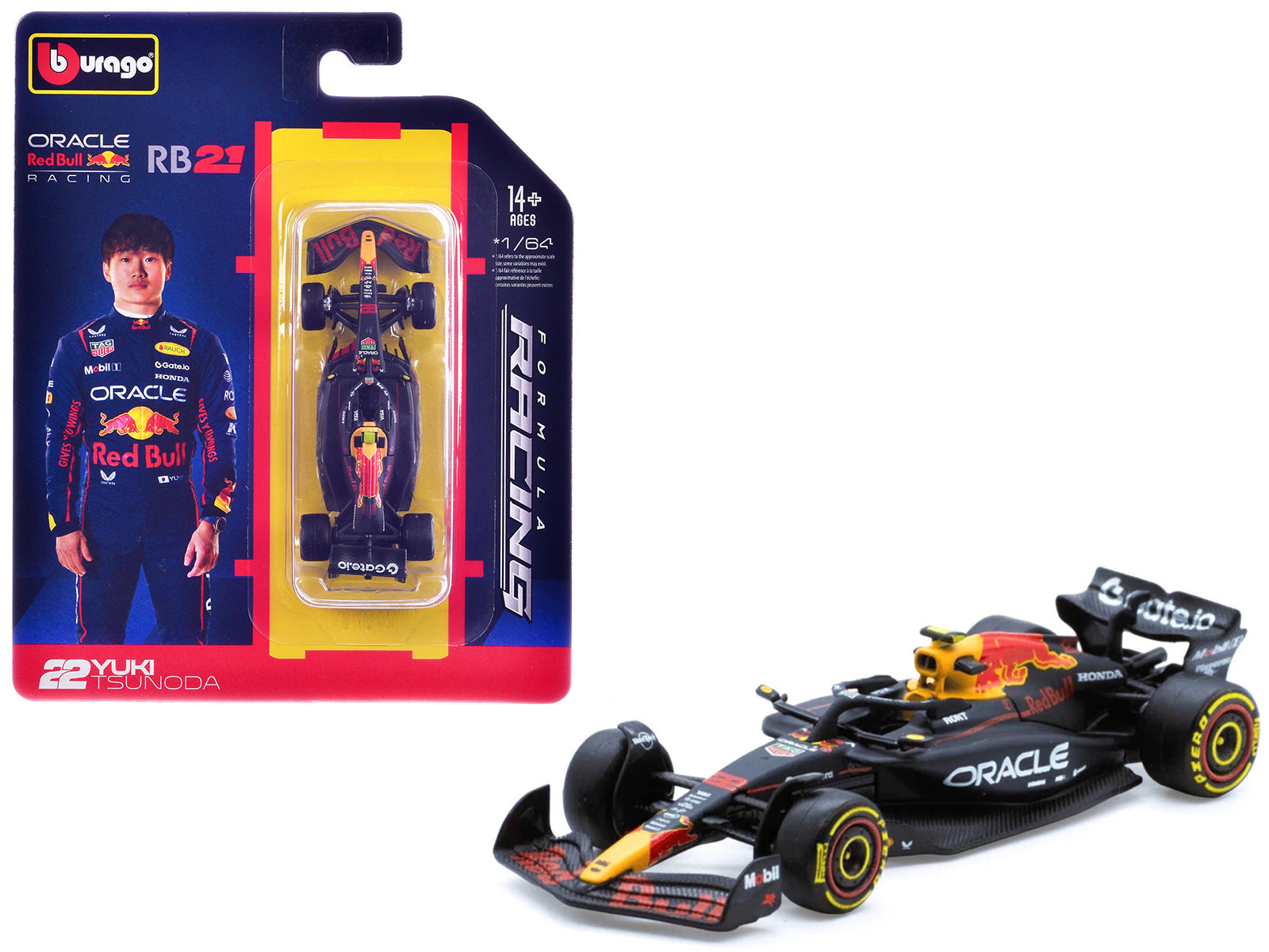 Red Bull Racing RB21 #22 Yuki Tsunoda Formula One F1 World Championship (2025) "Formula Racing" Series 1/64 Diecast Model Car by Bburago