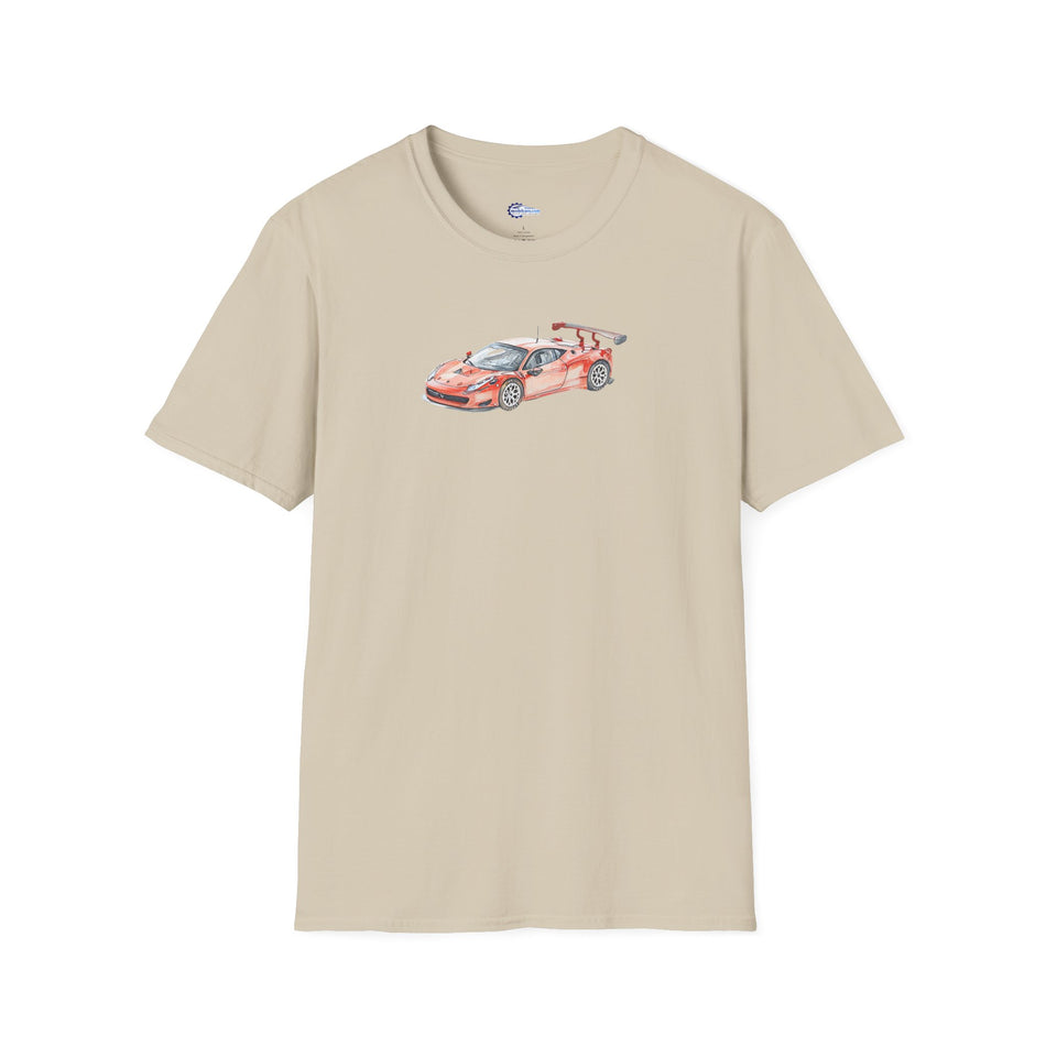 Sketch-Art Ferrari 458 Supercar T-Shirt, Graphic Tee, Car Lover Gift,