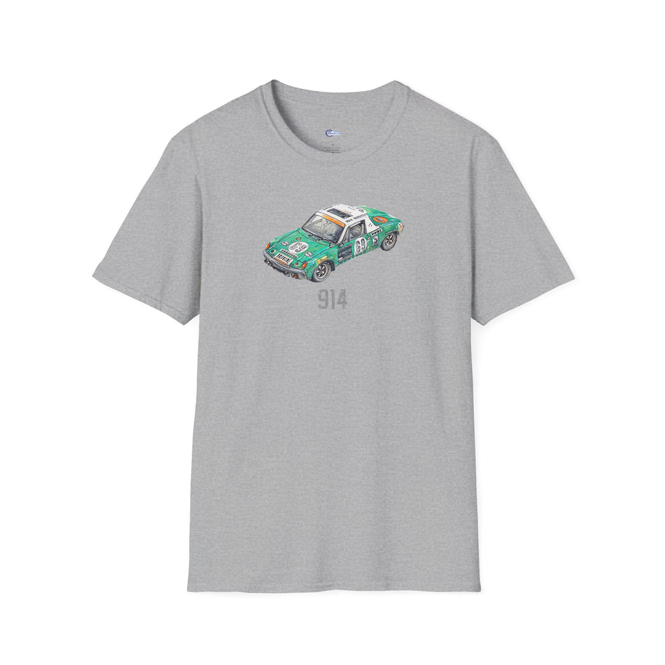 Sketch Art Vintage Porsche 914/Softstyle T-Shirt - 24 Hours of Le Mans Design with model designation