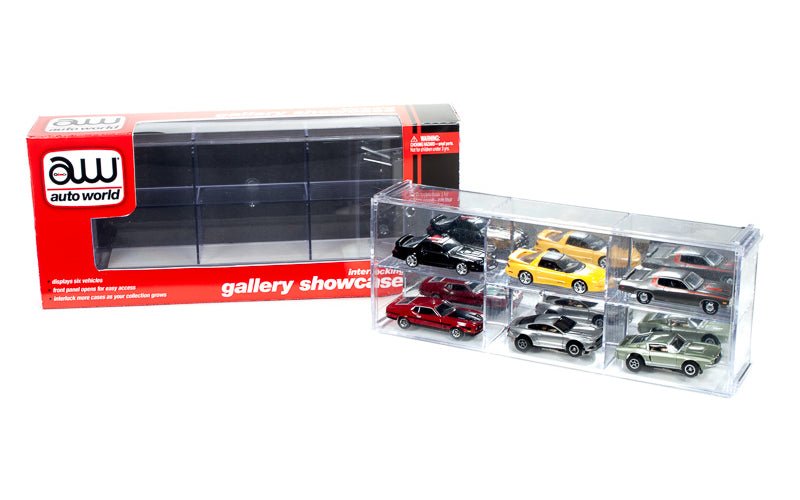 6 Car Interlocking Collectible Display Show Case for 1/64 Scale Model Cars by Auto World-Autoworld-ModelCars.com