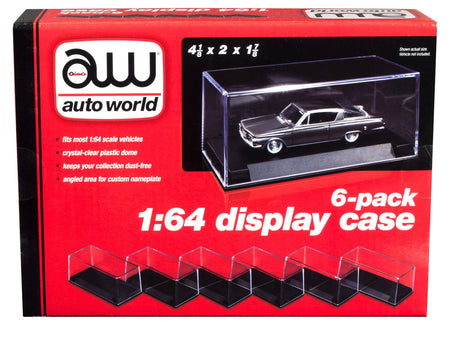 6 Collectible Display Show Cases for 1/64 Scale Model Cars by Auto World-Autoworld-ModelCars.com