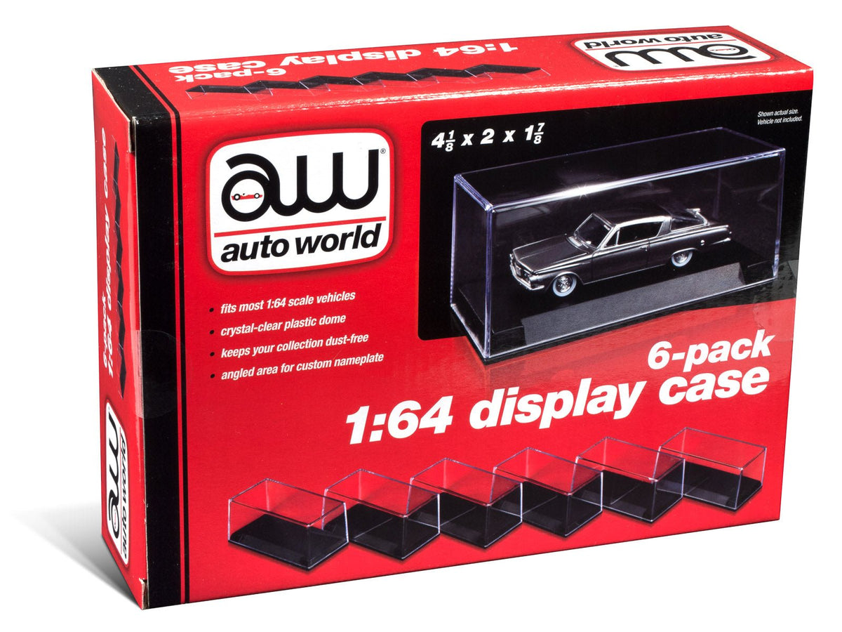 6 Collectible Display Show Cases for 1/64 Scale Model Cars by Auto World-Autoworld-ModelCars.com