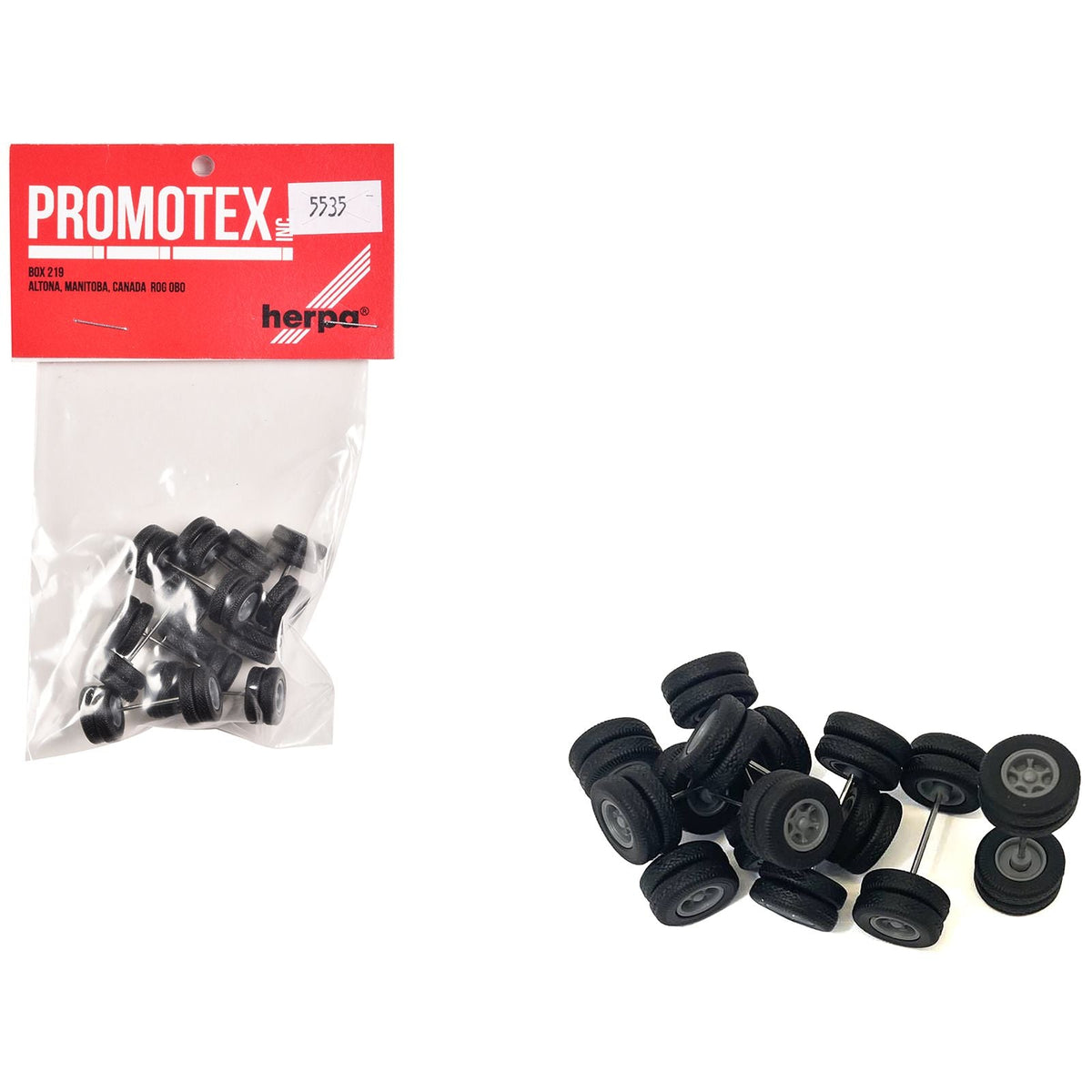 6-Spoke Rear Wheelset Set of 8 pieces 1/87 (HO) Plastic Model by Promotex-Promotex-ModelCars.com