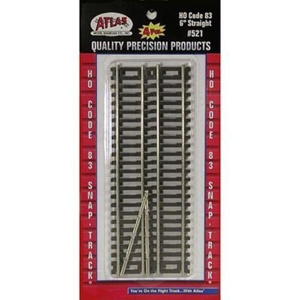 6" STRAIGHT SECTION 4 PCS - Atlas Track - ModelCars.com