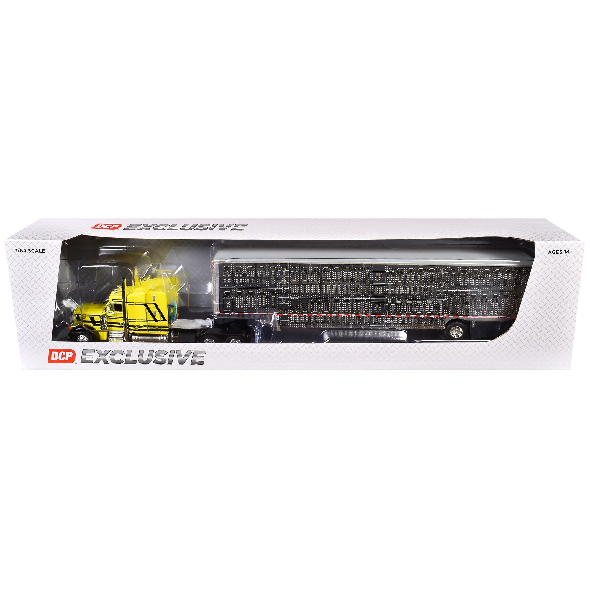 Yellow truck and trailer model in box