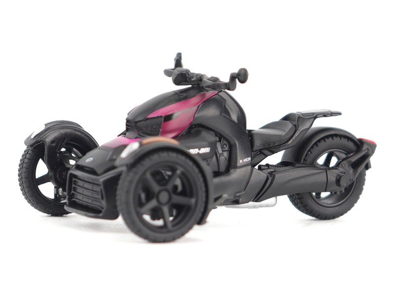 Can-Am Ryker 3-Wheel Motorcycle Pink Punk and Black with Driver Figure 1/32 Diecast Model by BRP Models