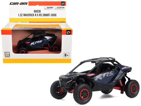 Can-Am Maverick R X RS with Smart-Shox Dark Blue and Red 1/32 Diecast Model by BRP Models