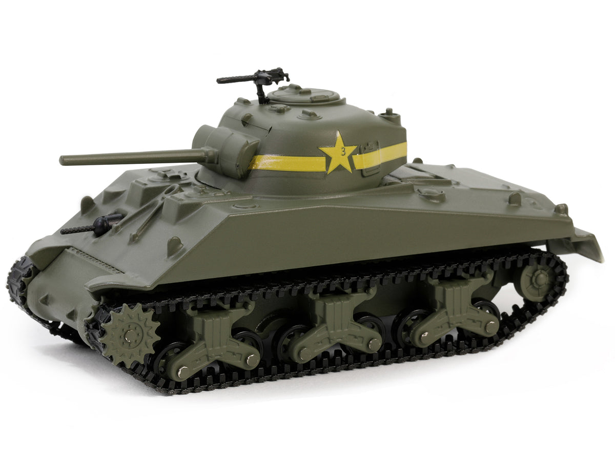 1943 M4 Sherman Tank "13th Armored Regiment 1st Armored Division Tunisia World War II" (1943) United States Army "Battalion 64" Series 4 1/64 Diecast Model Car by Greenlight